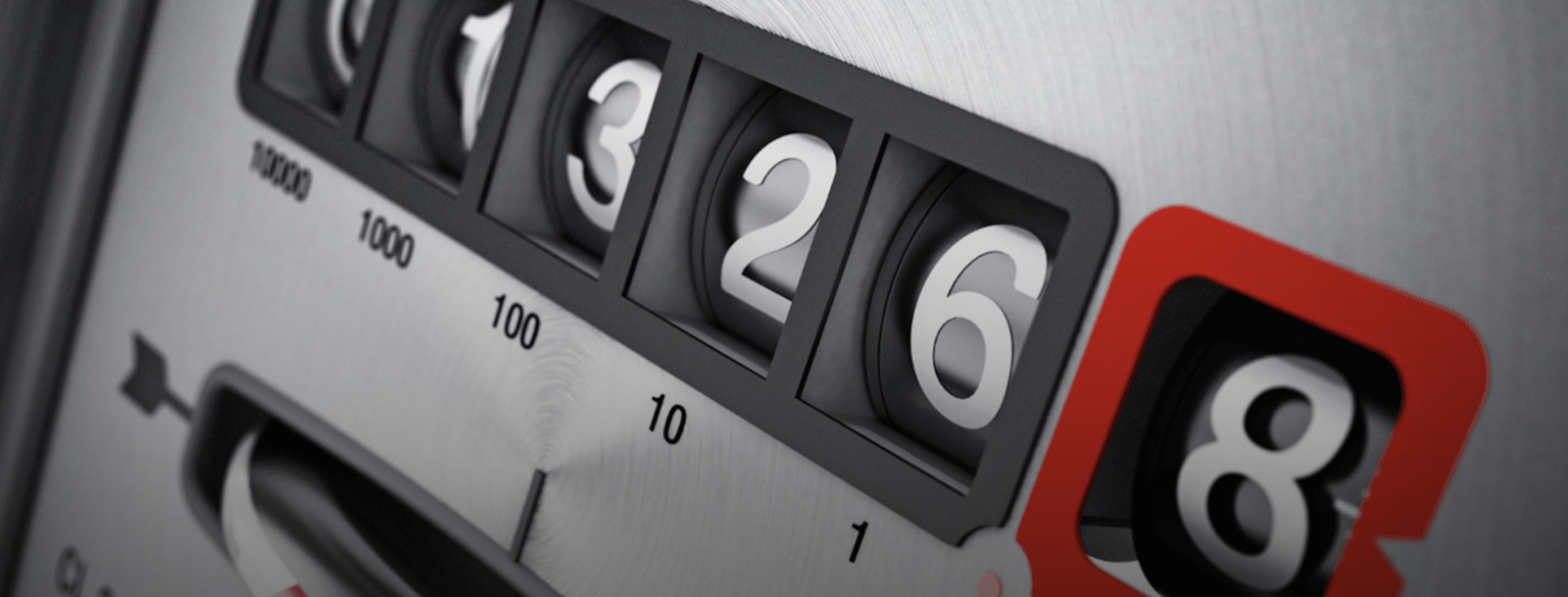 Close-up van cijfers analoge meter